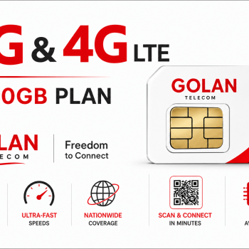 Golan Telecom SIM / eSIM with 1500GB